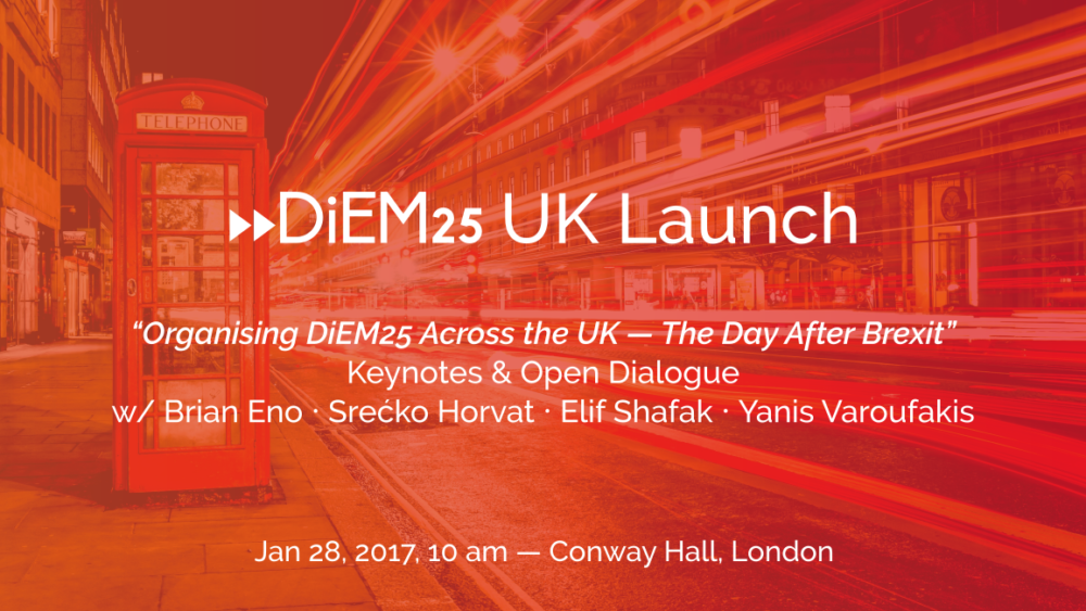 Join us on Saturday to launch DiEM25 in the UK!