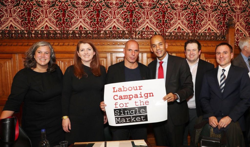 Yanis Varoufakis with Labour MPs